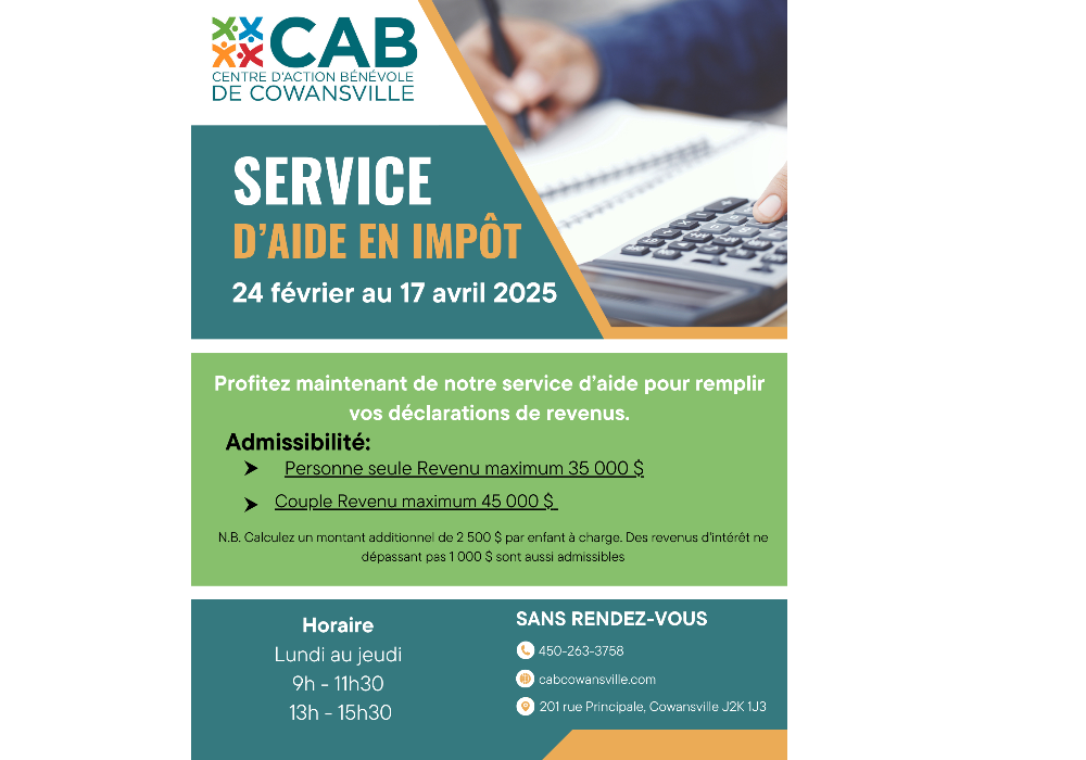  NOTRE SERVICE D’AIDE POUR VOS IMPÔTS EST DE RETOUR !